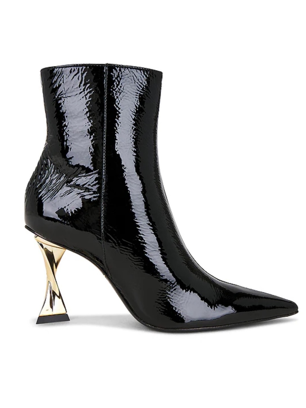 Schutz Elisha Bootie Black Patent Pointed Toe Ankle Boots Revolve 10
